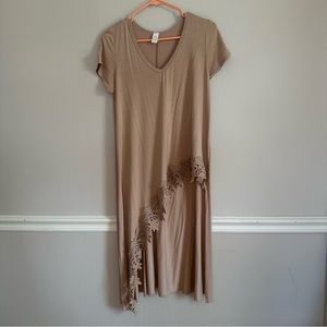 Three Bird Nest, Tunic/Top, Tan/Beige, Rayon, Womens Small